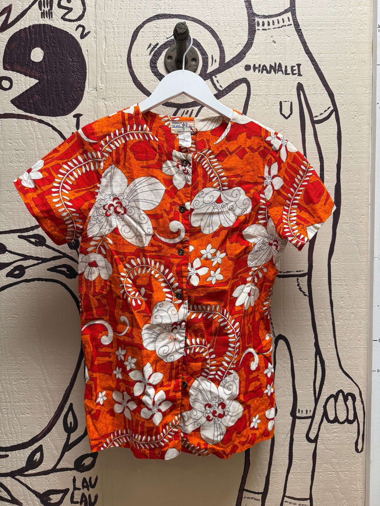 Ohanalei Vintage - “Hukilau” 70’s fashion Women’s Aloha Shirt