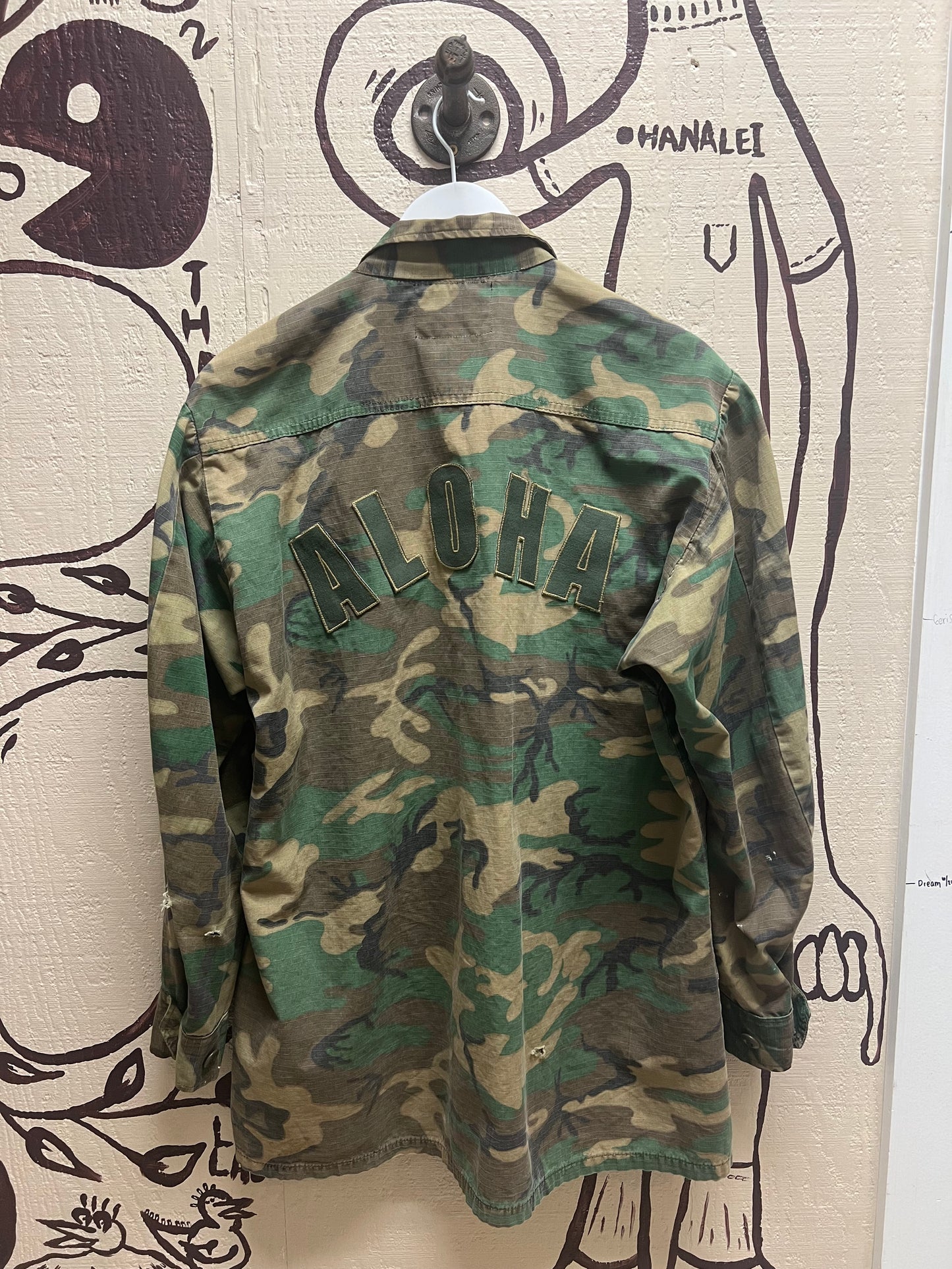 Ohanalei Vintage - Army Camo “Aloha” Jacket with Custom Patches