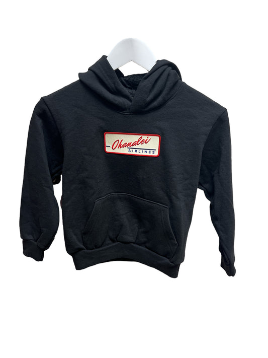 KIDS Ohanalei Airlines - LARGE Patch Hoodie “Black”