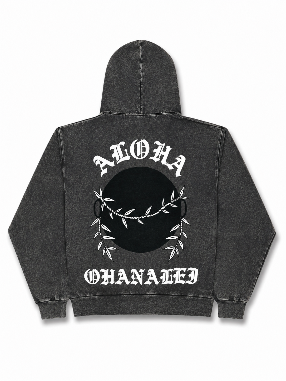 OHANALEI- “ALOHA” Puff Print HOODIE - Cocoa