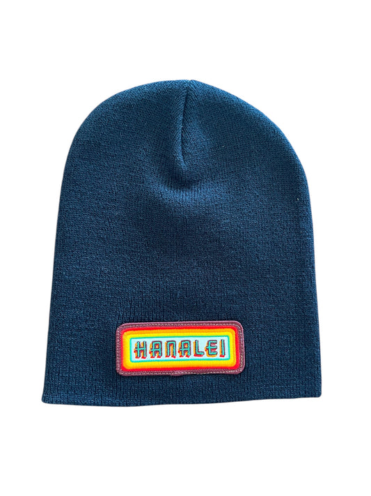 Ohanalei “Retro Hanalei” Patch on Black Beanie