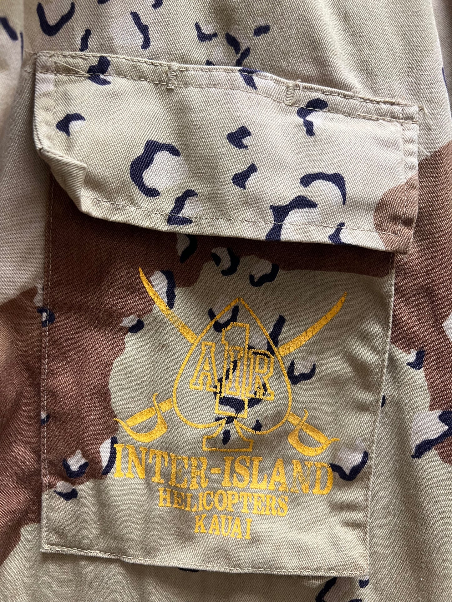 Ohanalei Vintage - Desert Camo “InterIsland Helicopters Kauai” Army Jacket