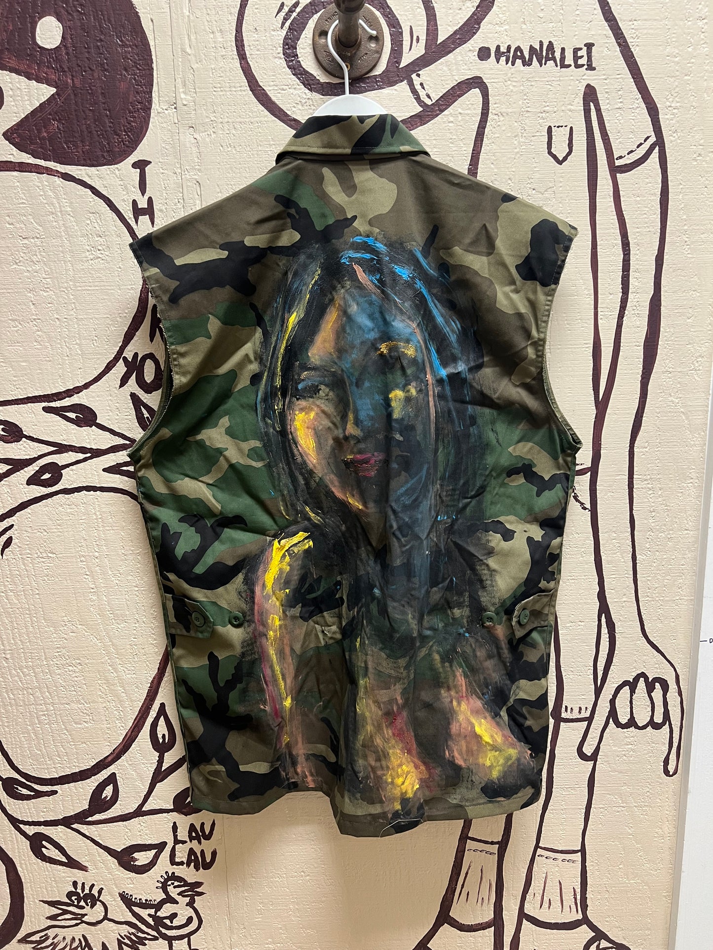 Ohanalei Vintage - Army Camo VEST with Custom Patches