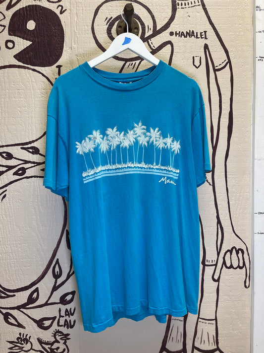 Ohanalei Vintage- “CoconutTree” MAUI Blue Tee
