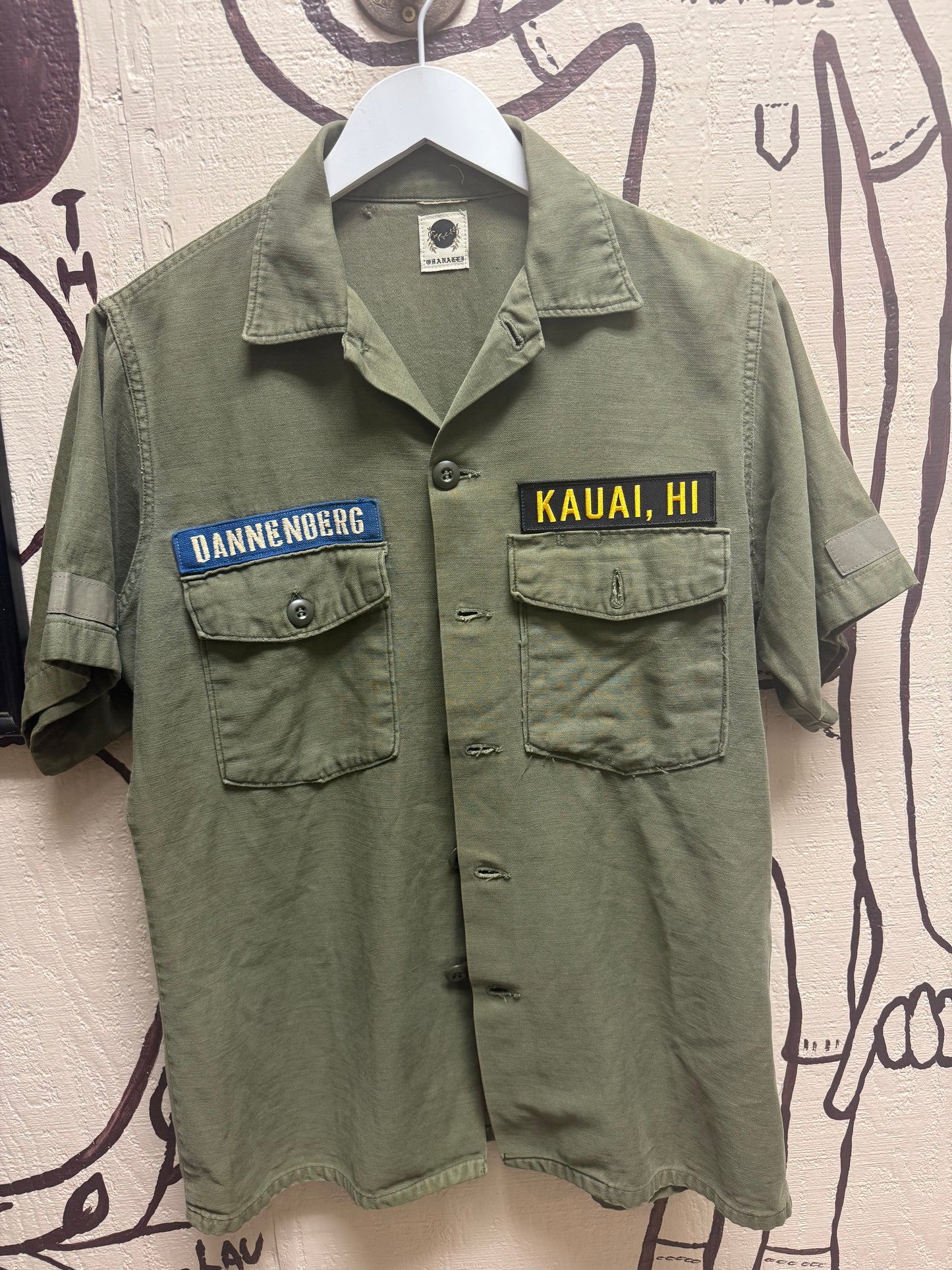 Ohanalei Vintage - “Pua’a” Military Shirt - Olive Camo (Copy)