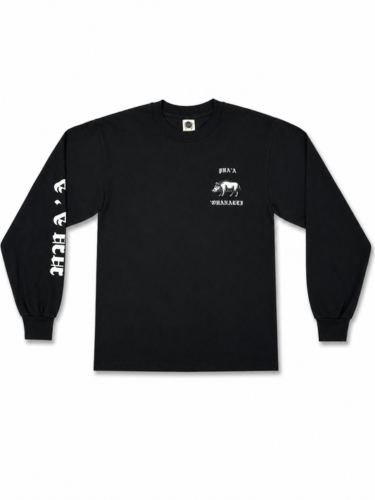 Ohanalei - “Pua’a” LongSleeve Tee - Black