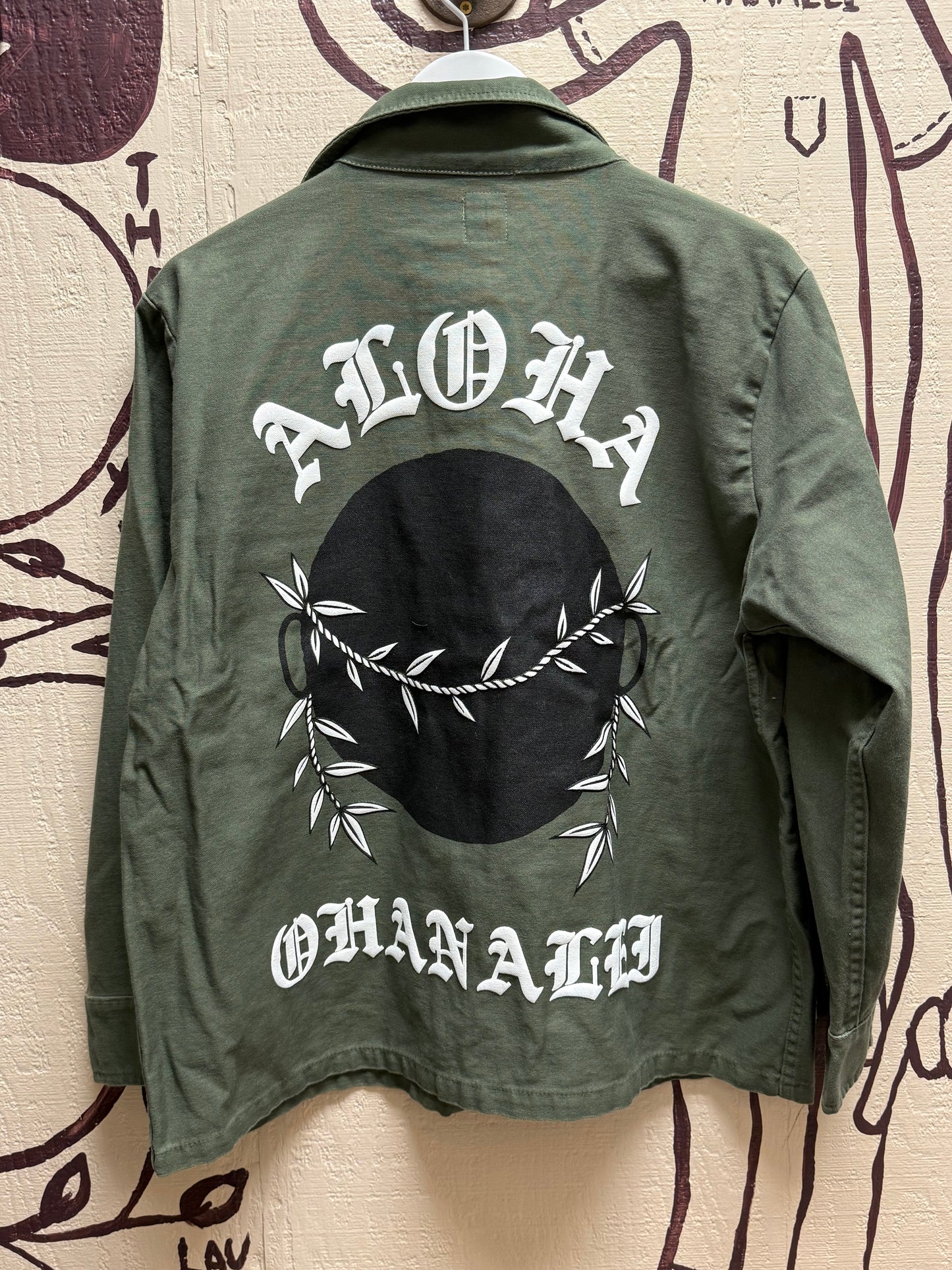 Ohanalei Vintage - “ALOHA PUFF” Military Jacket - Solid Army Green