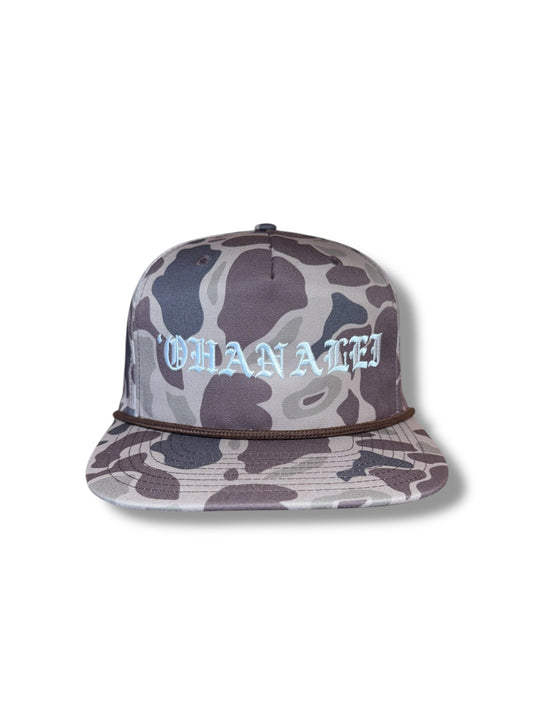 “Ohanalei” Embroidered SnapBack Hat - Duck Camo