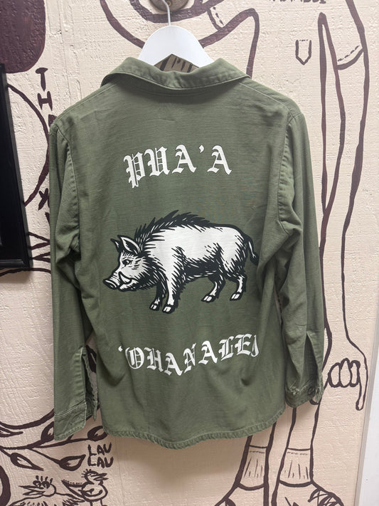 Ohanalei Vintage - “Pua’a” Military Jacket - Olive Camo