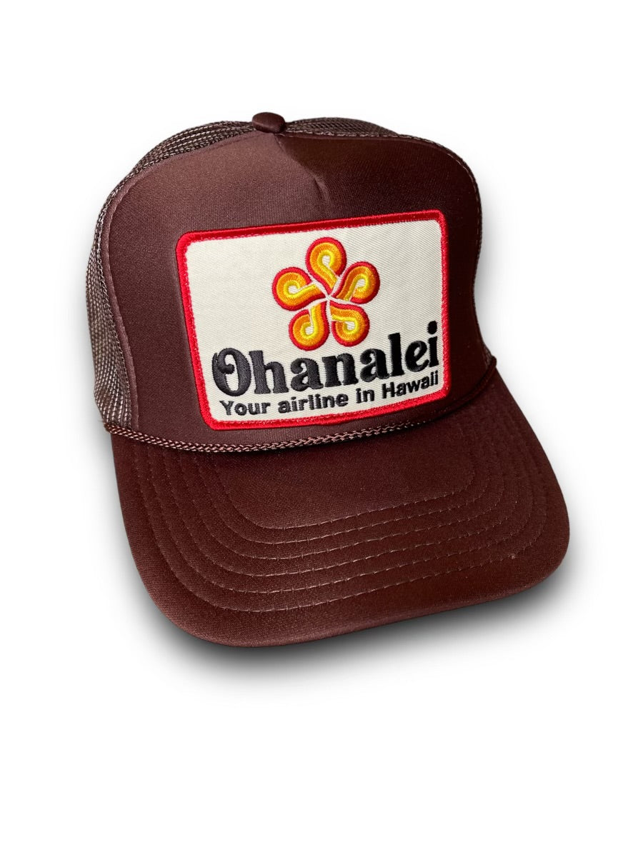Ohanalei Airlines Trucker Hat - Brown