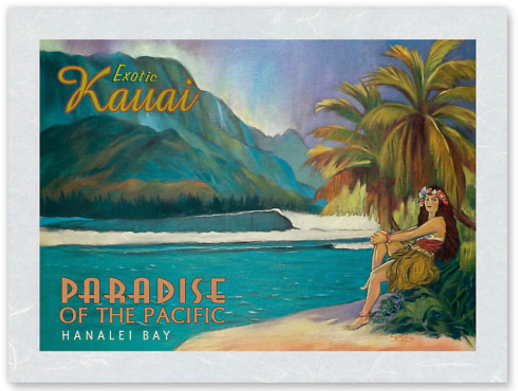 Ohanalei Vintage ART - “Exotic Kauai” Paradise of the Pacific Hanalei Bay