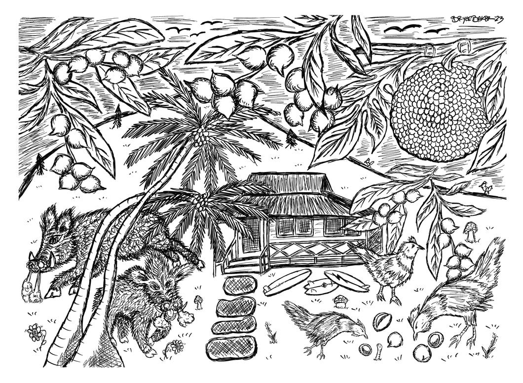 Bryce Baker Art Print- “Kauai Farm Life”