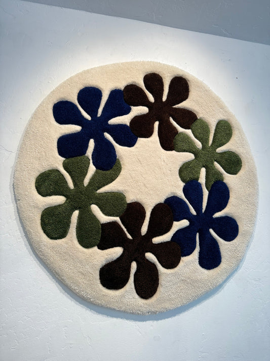 Bryce Baker - “FlowerPower” ROUND Rug Art