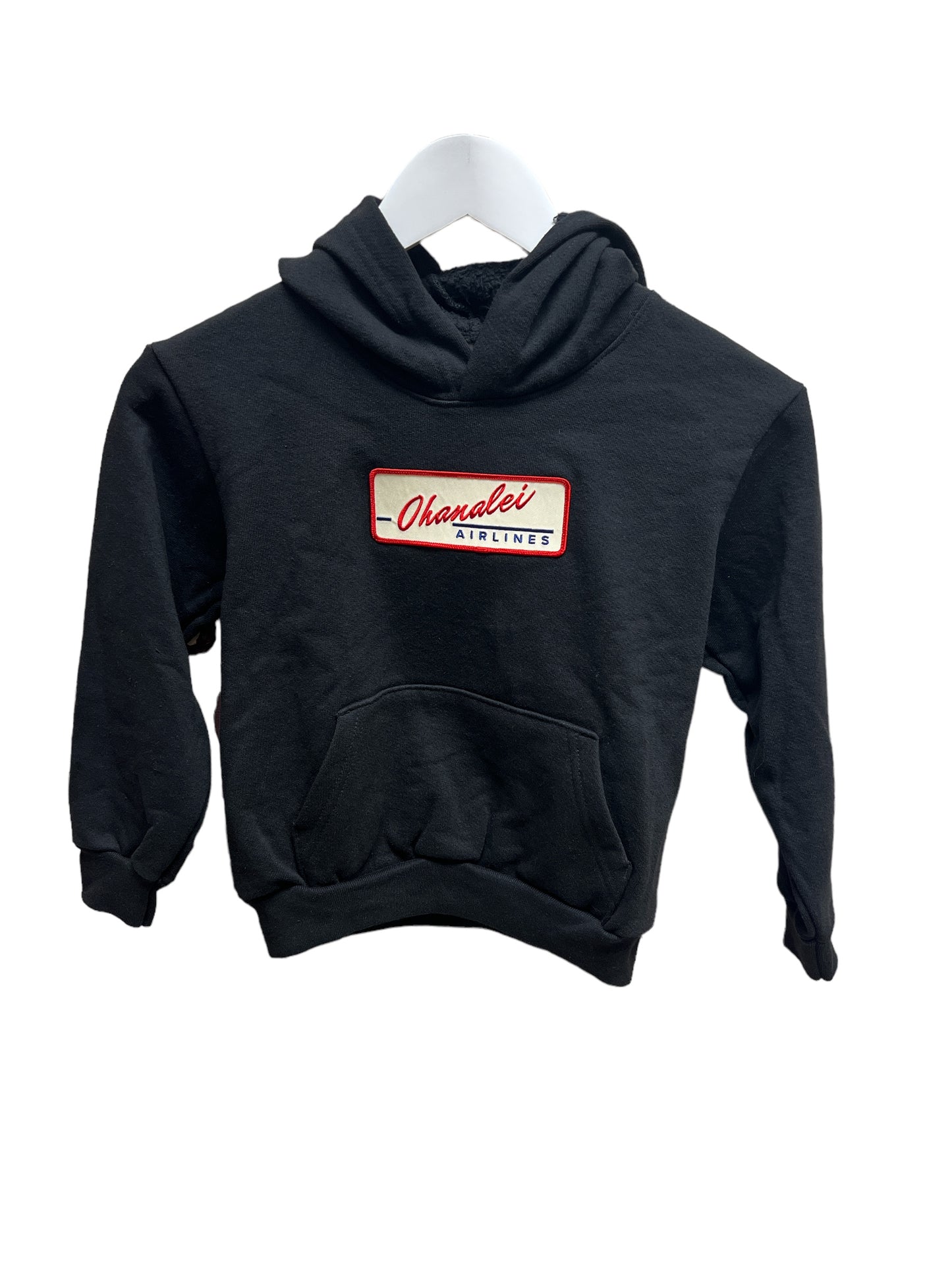 KIDS Ohanalei Airlines - LARGE Patch Hoodie “Black”