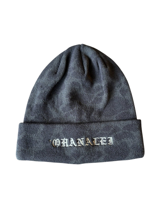 “OHANALEI” Embroidered Beanie - Black Camo