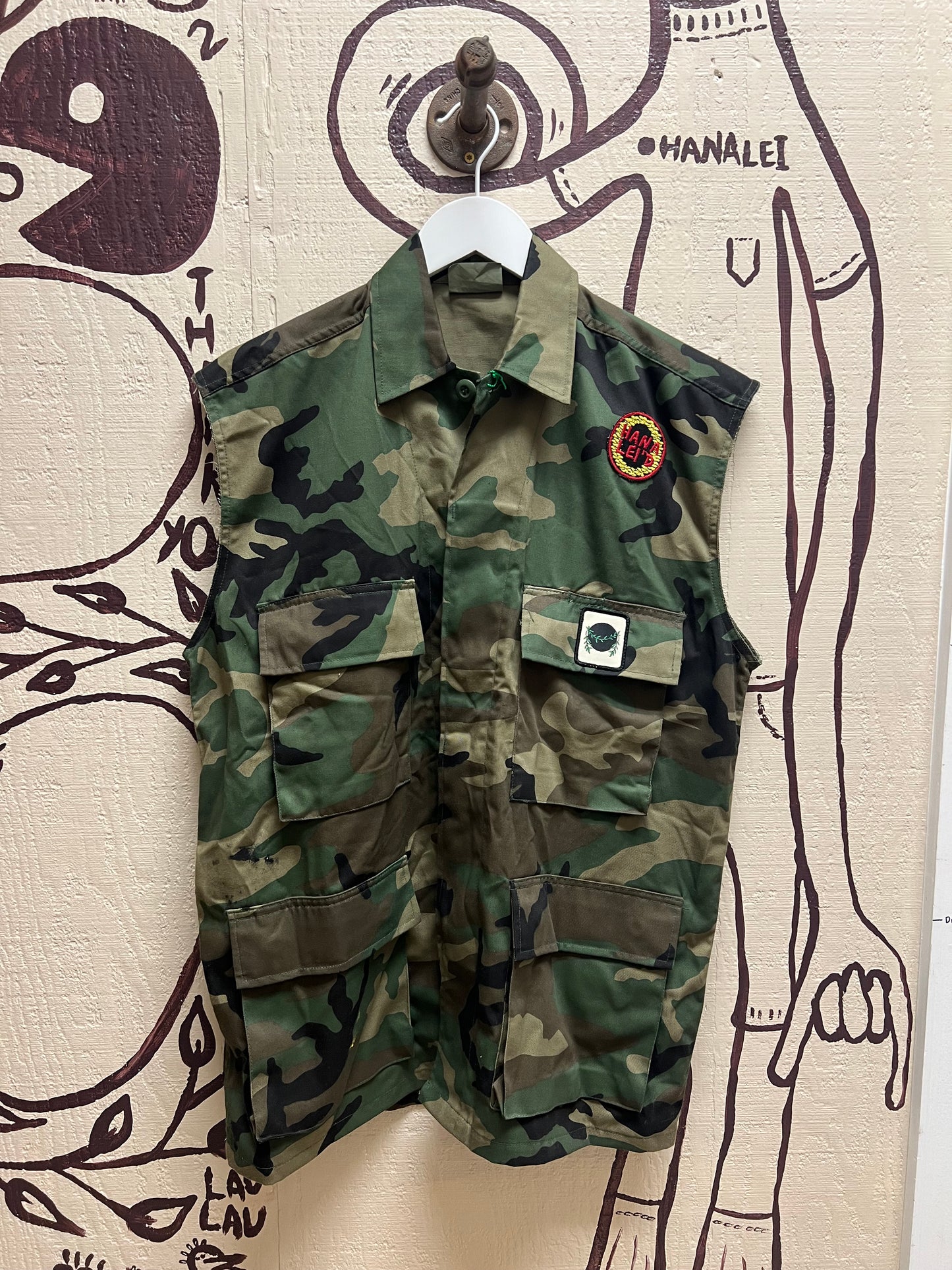 Ohanalei Vintage - Army Camo VEST with Custom Patches