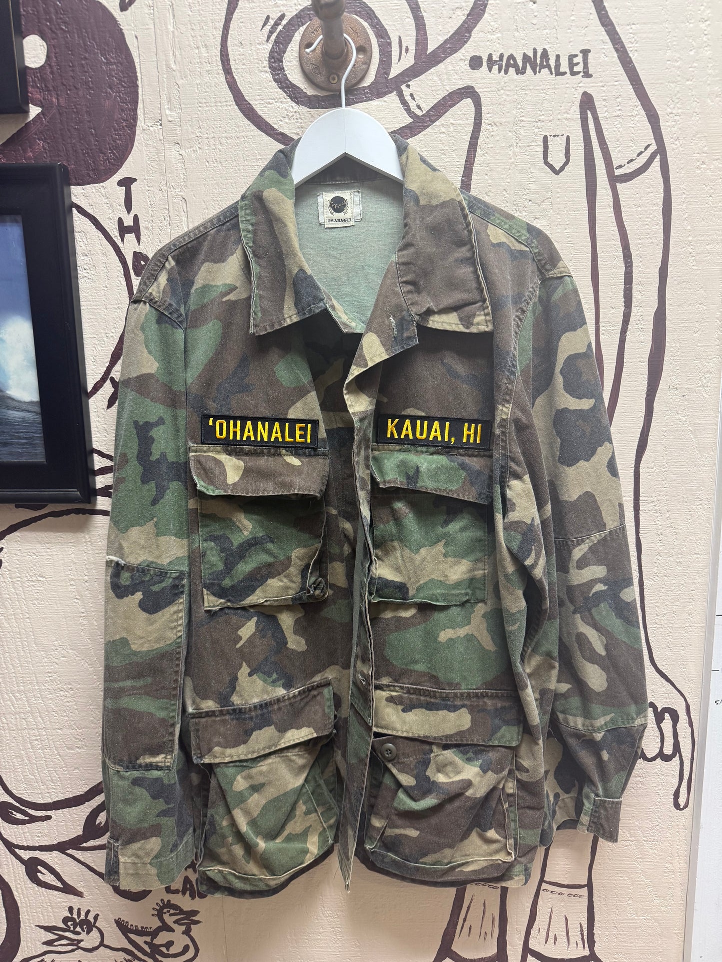 Ohanalei Vintage - “Pua’a” Military Jacket - Camo Print