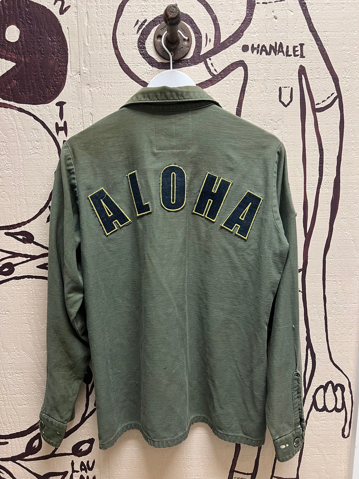 Ohanalei Vintage- Army Camo Green Jacket with Custom Patches