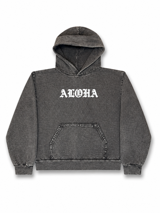 OHANALEI- “ALOHA” Puff Print HOODIE - Cocoa