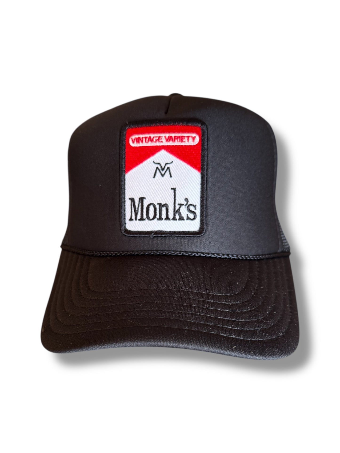 Monk’s Variety- Monks “Marlboro” Logo Trucker Hat - Black