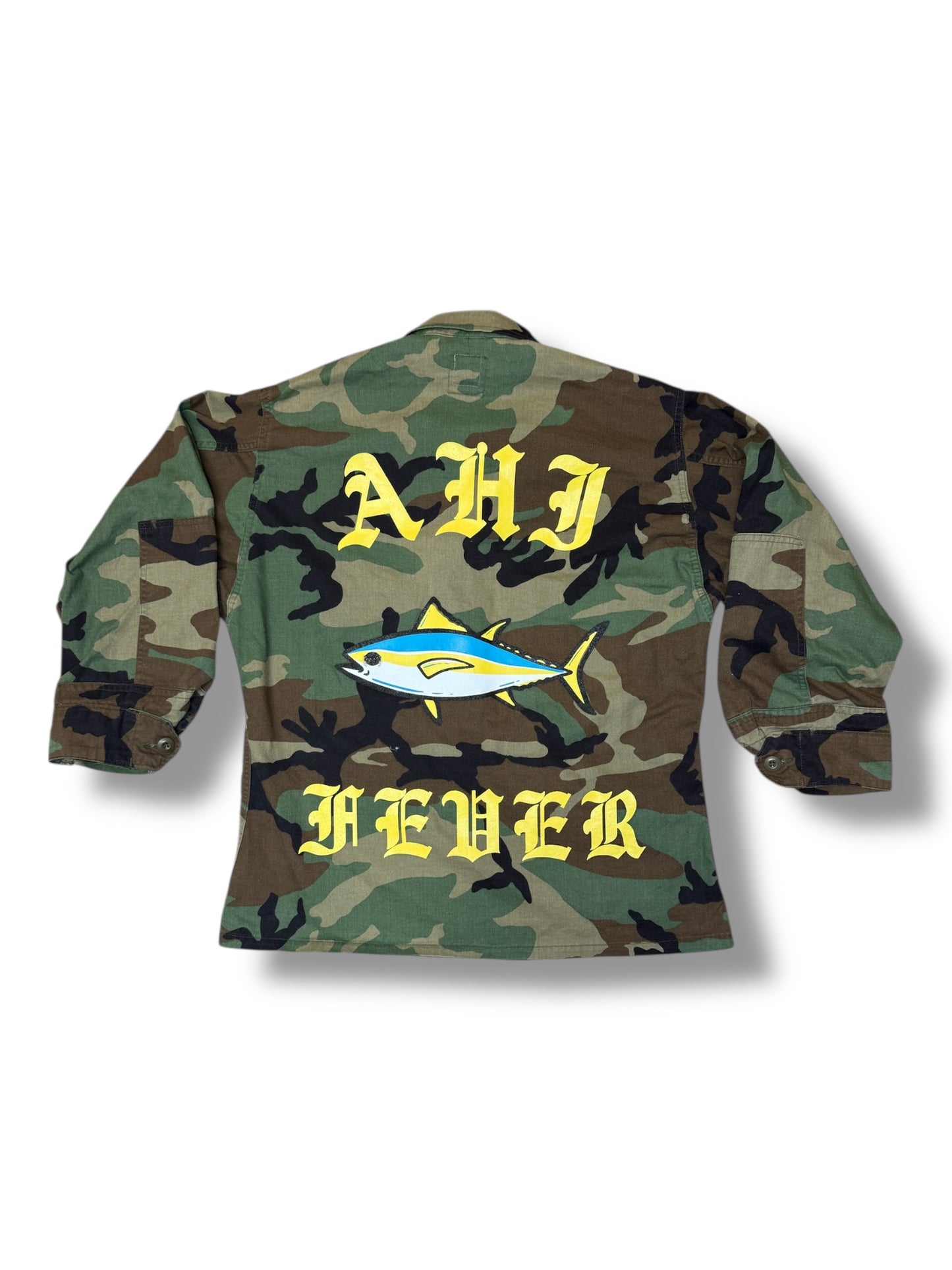 Ohanalei Vintage - “Ahi Fever” Military Jacket - Camo Print