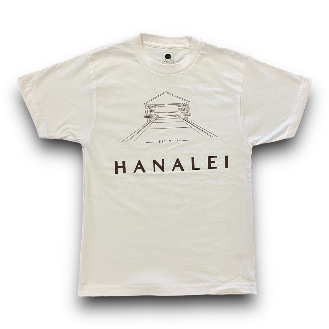 Ohanalei Pier Vector Tee - White/Chocolate