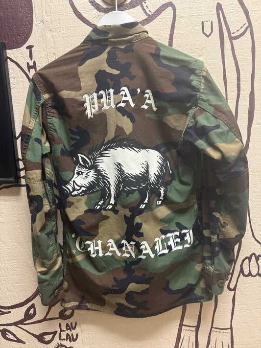 Ohanalei Vintage - “Pua’a” Military Jacket - Camo Print