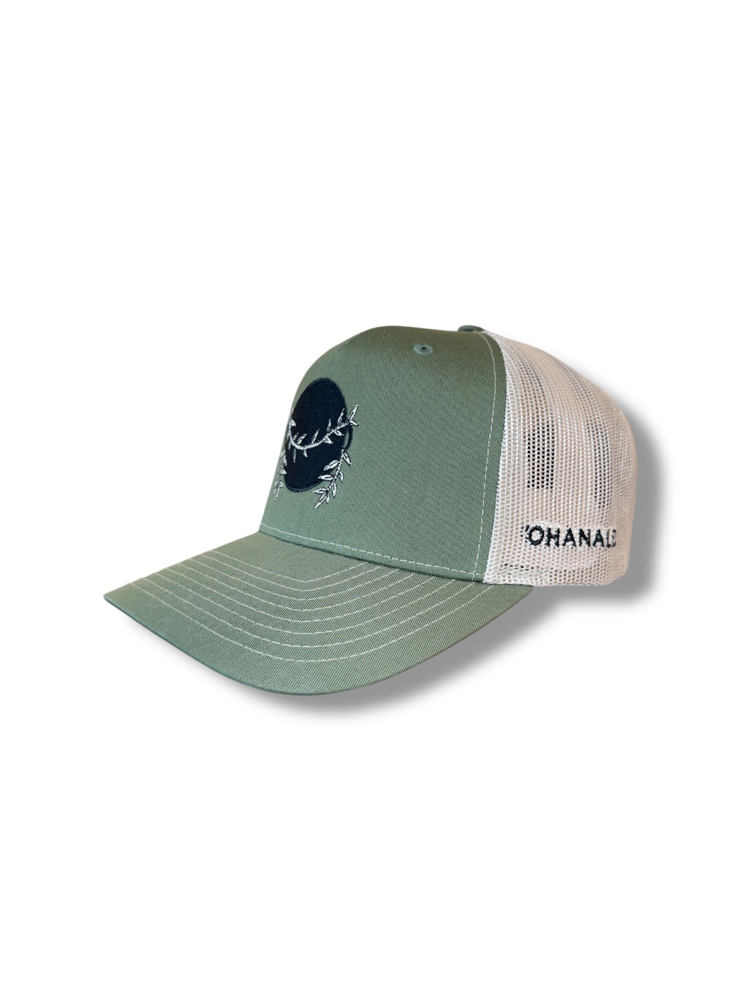 Ohanalei “Black Pot” Logo SnapBack Hat -  Split Army Olive
