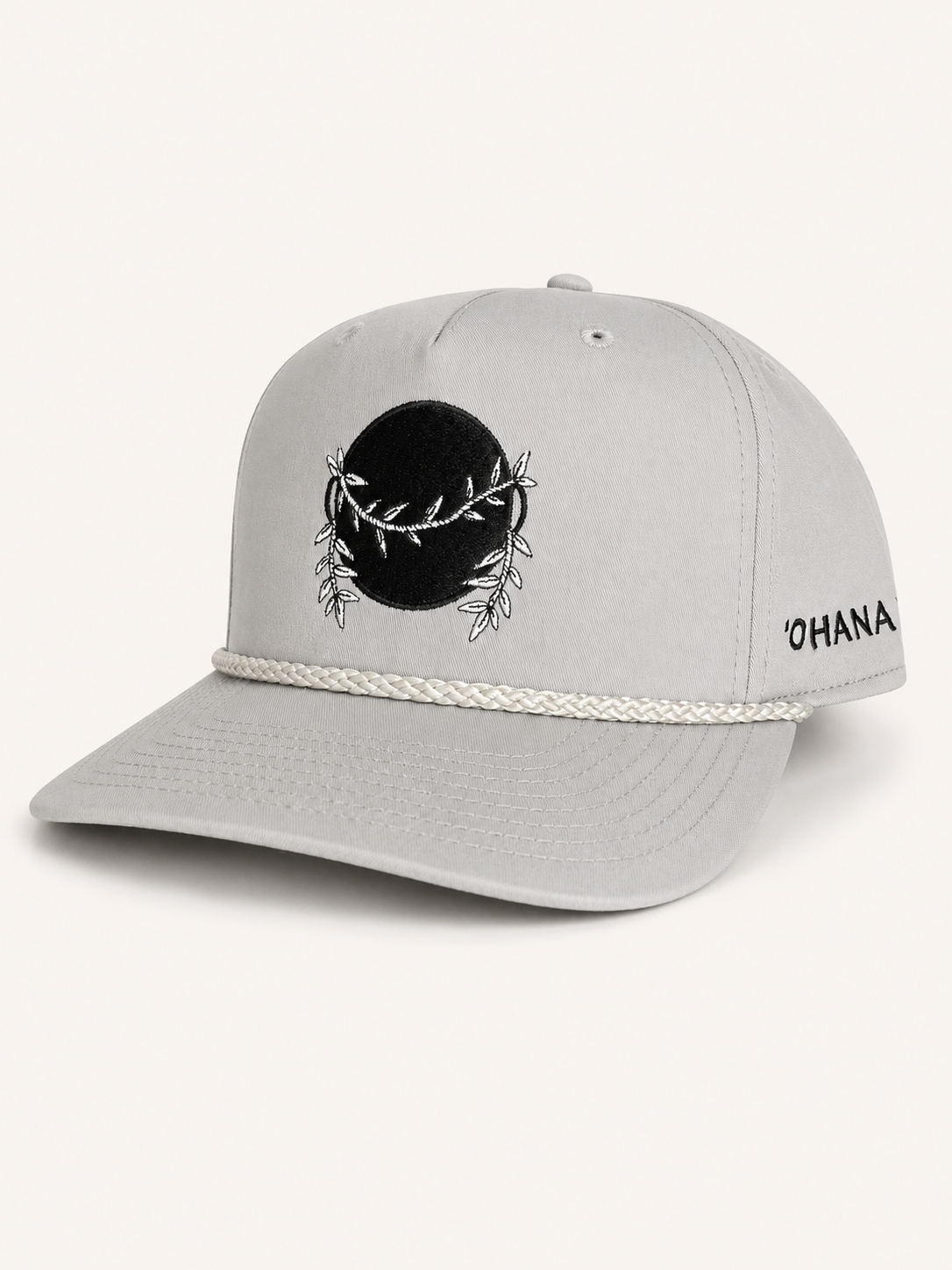 Ohanalei “Black Pot” Logo SnapBack Hat - Light Grey