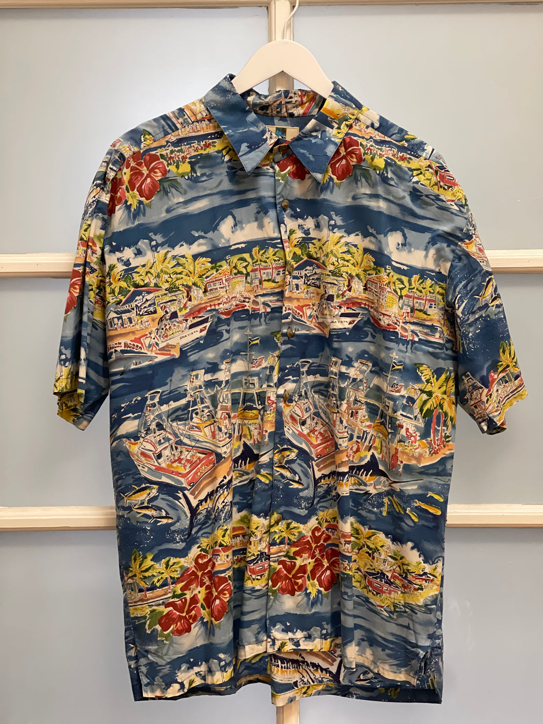 Ohanalei Vintage - Hawaii “Fish/Harbor” Aloha Shirt
