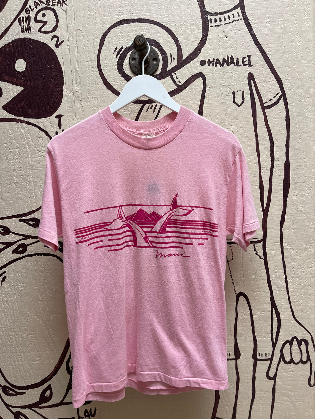 Ohanalei Vintage - Maui “Whale Tale” Pink Tee