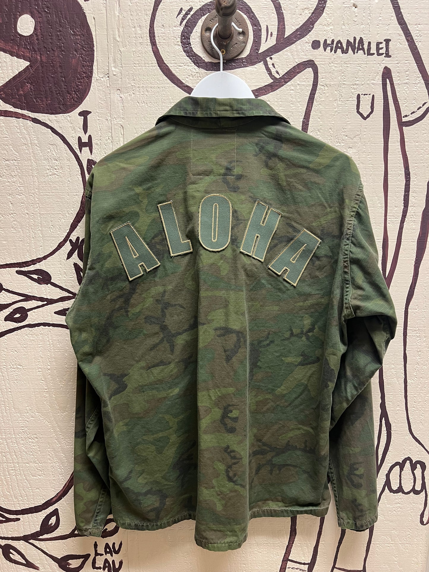 Ohanalei Vintage - Army Camo “Aloha” Jacket with Custom Patches