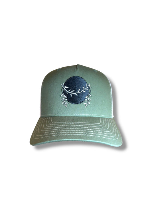 Ohanalei “Black Pot” Logo SnapBack Hat -  Split Army Olive