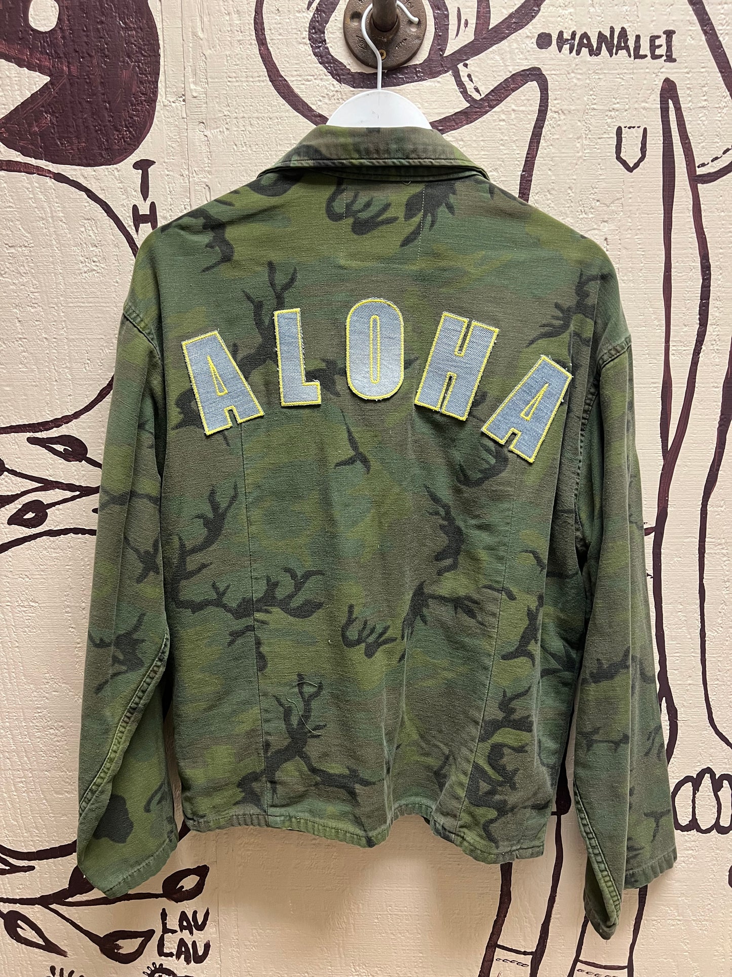 Ohanalei Vintage - Army Camo “Aloha” Jacket with Custom Patches