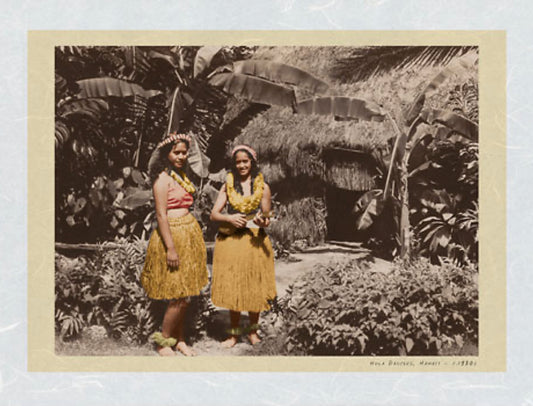 Ohanalei Vintage ART - Resin Canvas “Hula Dancers” Hawaii 1930’s